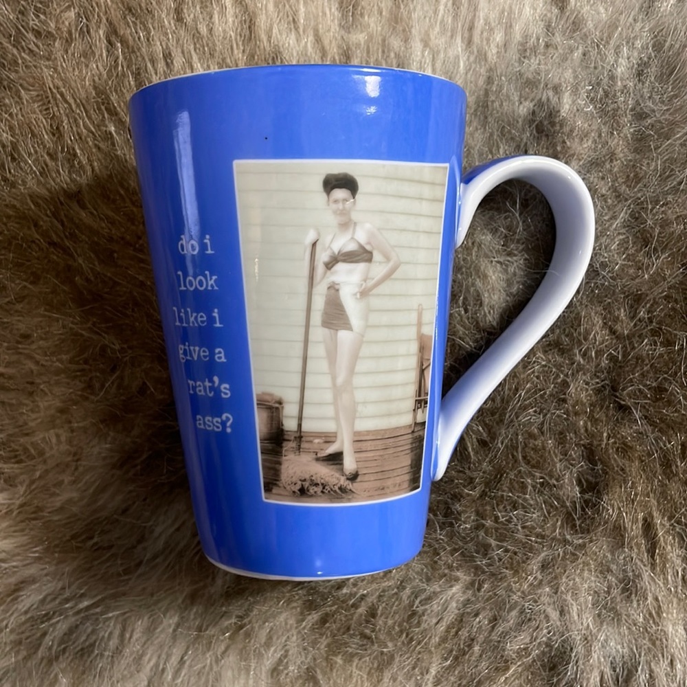 Design Design “ Do I Look Like I Give A Rat’s Ass?  “ Mug with Vintage Photo